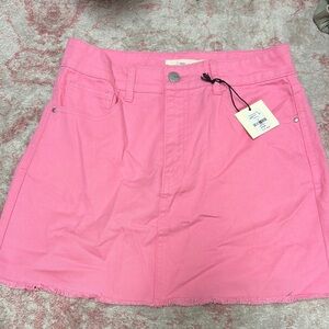 Pink Denim Skirt